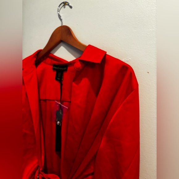 House of Harlow 1960 Red Satin Long Sleeve mini cocktail Christmas holiday - Picture 11 of 15
